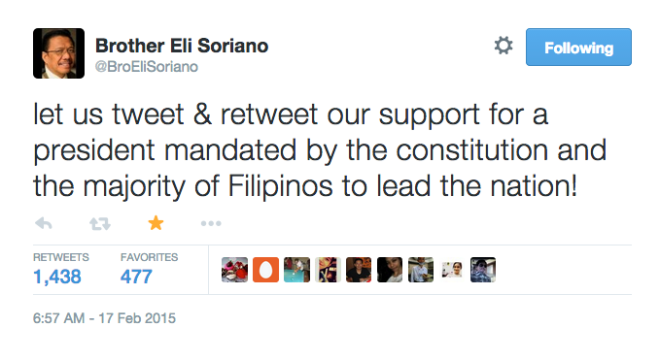 Bro. Eli calls on netizens to support the presidency of Benigno Aquino III amidst criticisms.